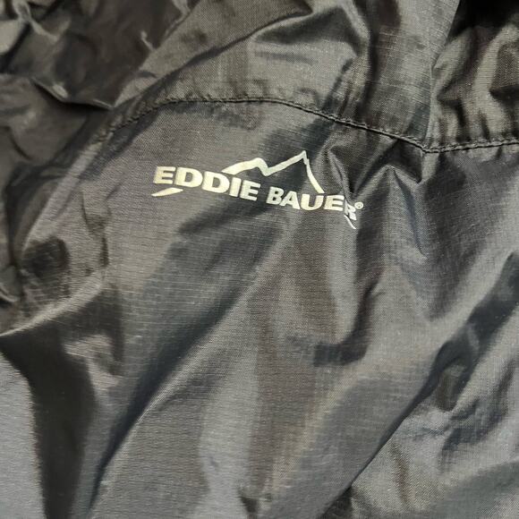 Eddie Bauer Packable Wind Jacket Mens XXL Windbreaker Full Zip Black Coat - Picture 2 of 9